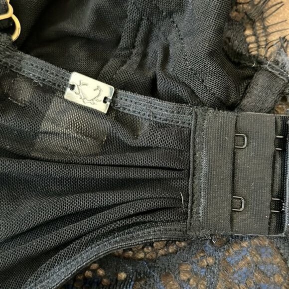 SKIVVIES by For Love & Lemons Penelope Underwire Bra Navy Black - Picture 6 of 9